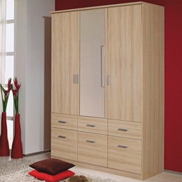 Kleiderschrank beige 3 Türen B 136 cm buche natur Schrank Drehtürenschrank Wäscheschrank Spiegelschrank Kinderzimmer Jugendzimmer Kinderzimmer -